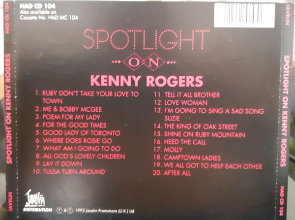 תמונה 2 ,Spotlight on Kenny Rogers למכירה ברמת השרון אספנות  תקליטים ודיסקים