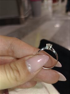 טבעת אירוסין פלטינה יהלום טבעי 