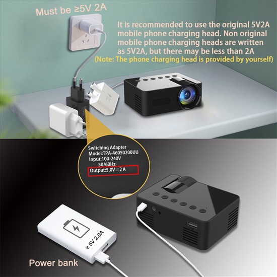 תמונה 2 ,מקרן LED נייד המתחבר לכל נייד למכירה בנתניה מוצרי חשמל  מקרן