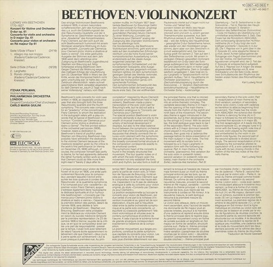 תמונה 2 ,Bethoven Violnkonzert  למכירה ברמת השרון אספנות  תקליטים ודיסקים