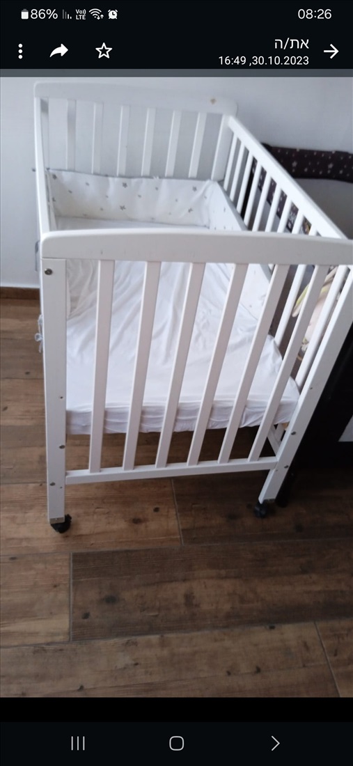 תמונה 1 ,מיטת תינוק למכירה באזור לתינוק ולילד  מיטות ולולים
