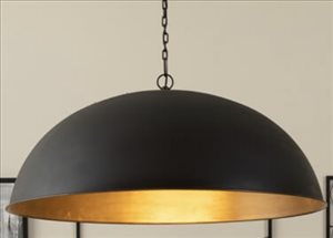 מנורת תלייה חצי כדור בצבע שחור 