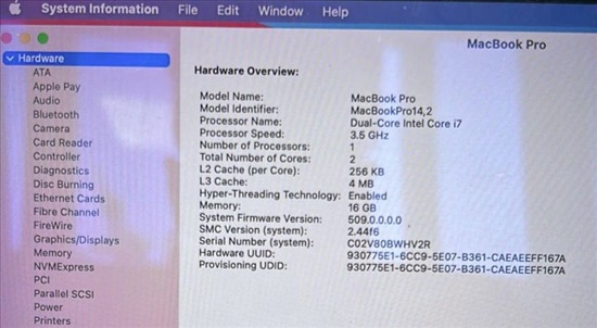 תמונה 4 ,Macbook Pro 14 למכירה בתל אביב מחשבים וציוד נלווה  מחשב