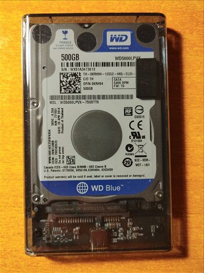 תמונה 1 ,כונן קשיח חיצוני WD - 500gb. למכירה בתל אביב מחשבים וציוד נלווה  כרטיס זכרון