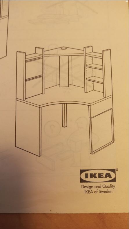 תמונה 1 ,עמדת עבודה פינתית IKEA MICKE למכירה ברכסים ריהוט  ריהוט משרדי
