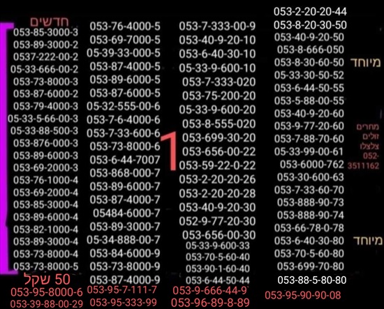 תמונה 1, מספרי זהב  למכירה בתל אביב | סלולרי  מספרי זהב