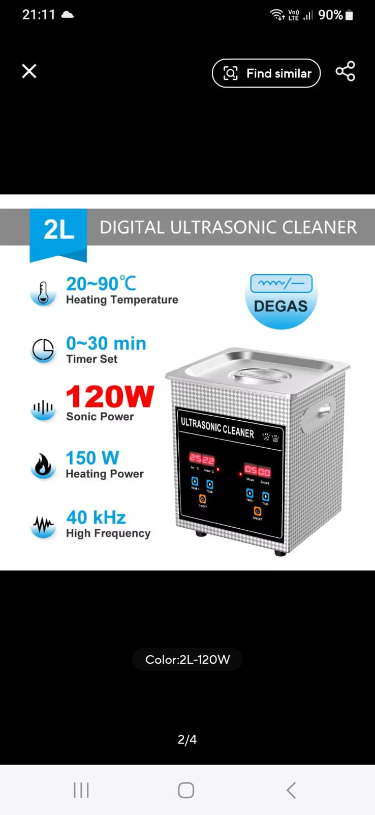 תמונה 1, Ultrasonic cleaner 120w 2liter למכירה בתל אביב | מוצרי חשמל  אחר