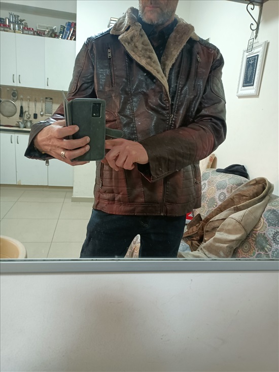 תמונה 3, מעיל לגבר דמוי עור חום למכירה בבני ברק | ביגוד ואביזרים  מעילים וגקטים