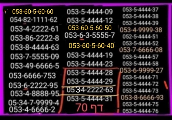 תמונה 3 ,מספרי זהב  למכירה בתל אביב סלולרי  מספרי זהב