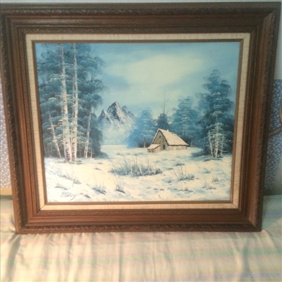 תמונה 1 ,House & Trees in Snow עצים  למכירה בירושלים אומנות  ציורים