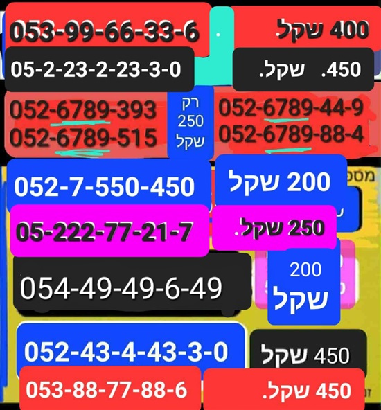 תמונה 9 ,מספרי זהב  למכירה בתל אביב סלולרי  מספרי זהב