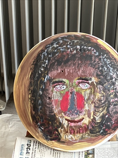 תמונה 3 ,ציור אקריליק על מכסה נירוסטה למכירה ברמת גן אומנות  ציור