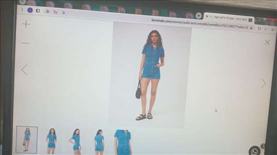 תמונה 7 ,אוברול ג'ינס קצר למכירה בחדרה ביגוד ואביזרים  ג'ינסים ומכנסיים