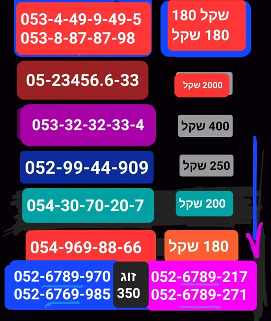 תמונה 10 ,מספר זהב למכירה בתל אביב סלולרי  מספרי זהב