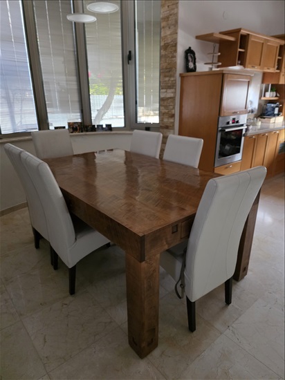תמונה 4 ,פינת אוכל עץ מלא בגודל 180×110 למכירה בנתניה ריהוט  פינת אוכל