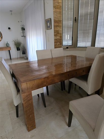 תמונה 2 ,פינת אוכל עץ מלא בגודל 180×110 למכירה בנתניה ריהוט  פינת אוכל