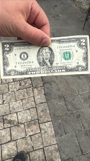 תמונה 1 ,2 דולר למכירה בתל אביב אספנות  מטבעות ושטרות