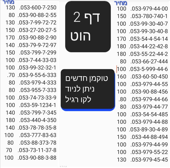 תמונה 11 ,מספרי זהב  למכירה בתל אביב סלולרי  מספרי זהב