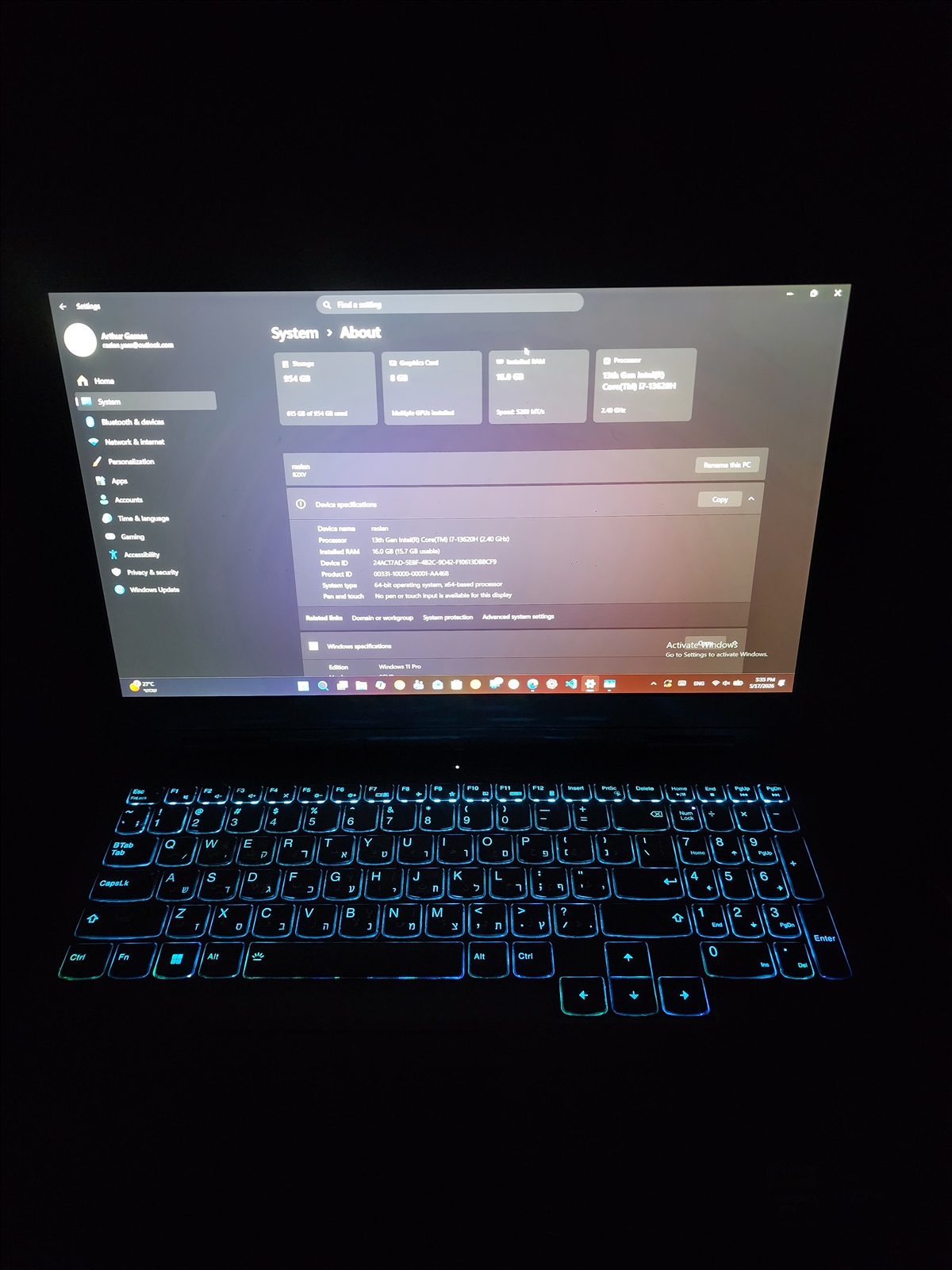 תמונה 1, Lenovo LOQ i7 RTX 4060 16GB 1T למכירה בשייח דנון | מחשבים וציוד נלווה ...