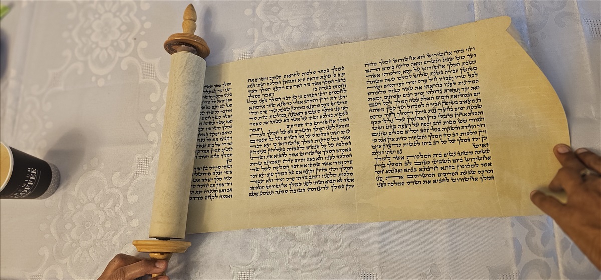 תמונה 1, מגילת אסתר מהודרת בכתב הארי  למכירה באילת | יודאיקה  תשמישי קדושה