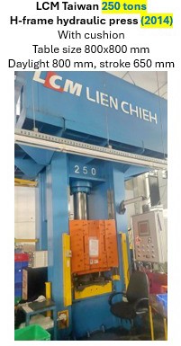 מכבש הידראולי 250 טון LCM 