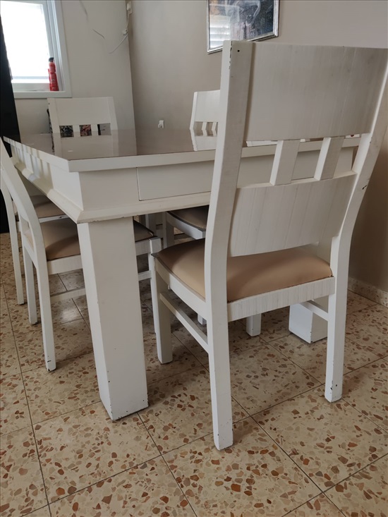 תמונה 4 ,שולחן אוכל + 6 כסאות למכירה ברחובות ריהוט  שולחנות