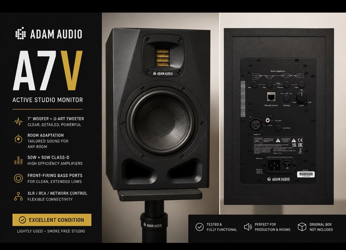 תמונה 1, זוג ADAM Audio A7V למכירה ברמת גן | ציוד לדיגיי ואולפנים  מוניטורים