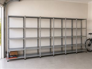 19 מדפי מתכת 90x40 סמ + עמודים 