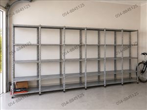 19 מדפי מתכת 90x40 סמ + עמודים 