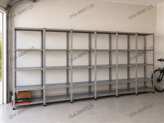 תמונה 1 ,19 מדפי מתכת 90x40 סמ + עמודים למכירה בהוד השרון ריהוט  מדפים