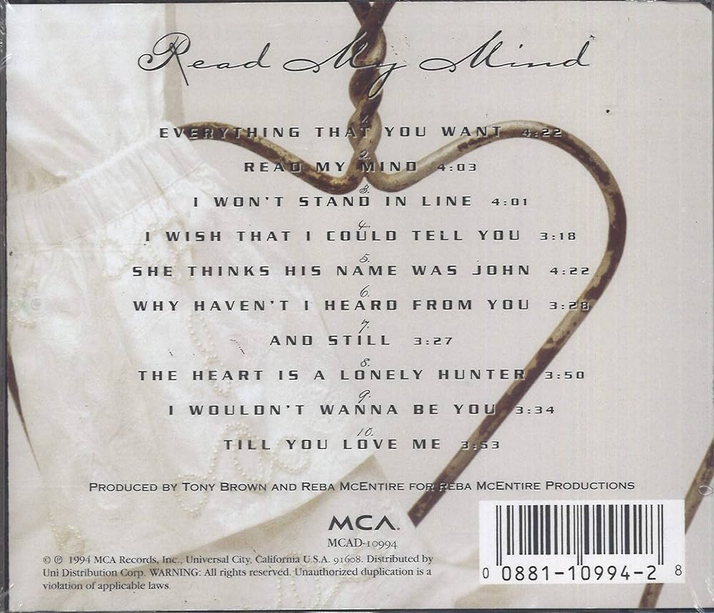 תמונה 2, Reba Read My Mind למכירה ברמת השרון | מוסיקה וסרטים  cd