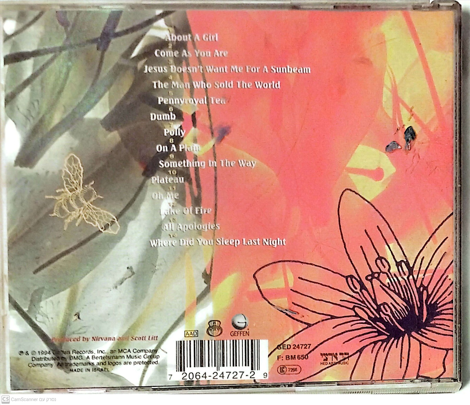 תמונה 2, Nirvana Unplugged In New York למכירה ברמת השרון | מוסיקה וסרטים  cd
