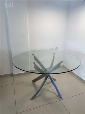 שולחן עגול זכוכיתמחוסמת 