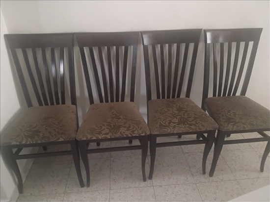 תמונה 1 ,סט 6 כיסאות עץ מרופדים לפינת א למכירה בירושלים ריהוט  כיסאות