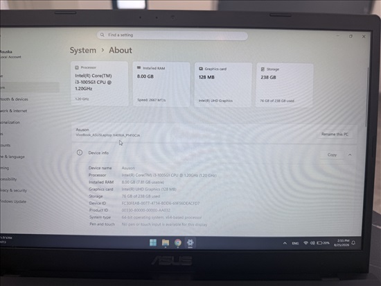 תמונה 3 ,ASU’s VivoBook Gen 10  למכירה בירושלים מחשבים וציוד נלווה  מחשב נייד