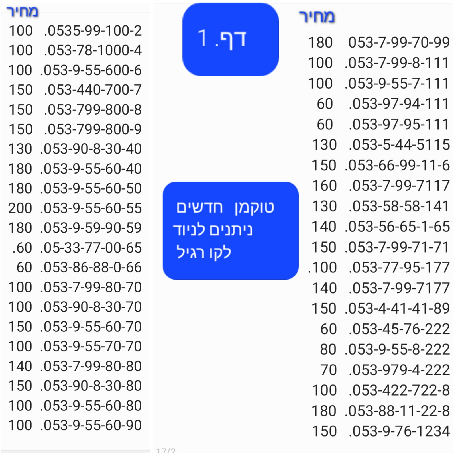 תמונה 3, מספרי זהב  למכירה בתל אביב | סלולרי  מספרי זהב