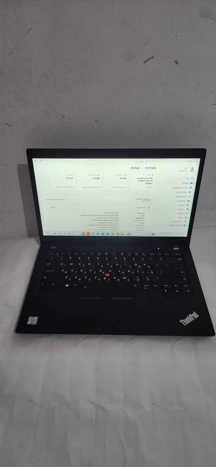 תמונה 3,   THINKPAD T490 מסך מגע למכירה בבני ברק | מחשבים וציוד נלווה  מחשב נייד