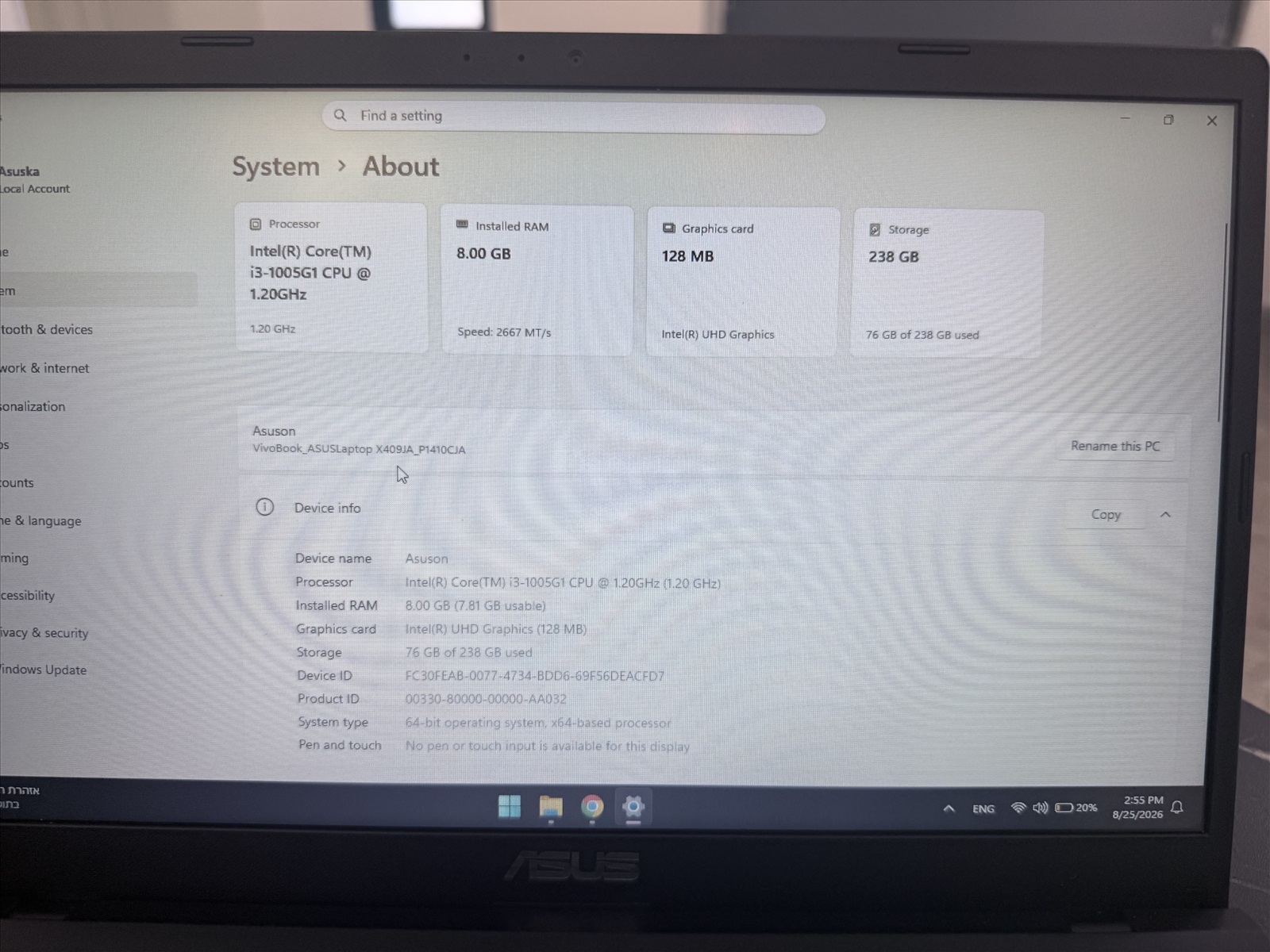 תמונה 3, ASU’s VivoBook Gen 10  למכירה בירושלים | מחשבים וציוד נלווה  מחשב נייד