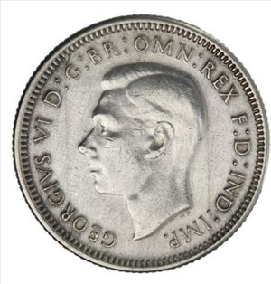 אוסטרליה מטבע שילינג 1943 כסף  