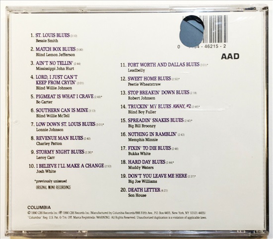 תמונה 2 ,Legends Of The Blues: Volume 1 למכירה ברמת השרון מוסיקה וסרטים  cd
