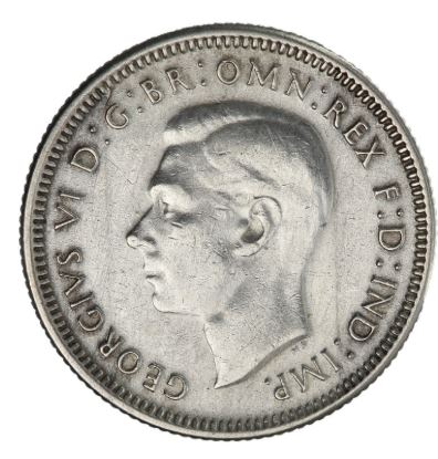 תמונה 1 ,אוסטרליה מטבע שילינג 1943 כסף  למכירה בחולון אספנות  מטבעות ושטרות