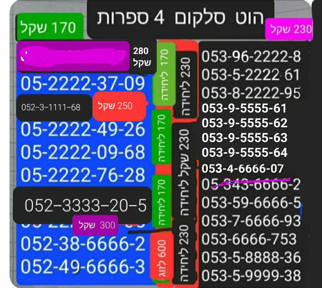 תמונה 1, מספרי זהב  למכירה בתל אביב | סלולרי  מספרי זהב