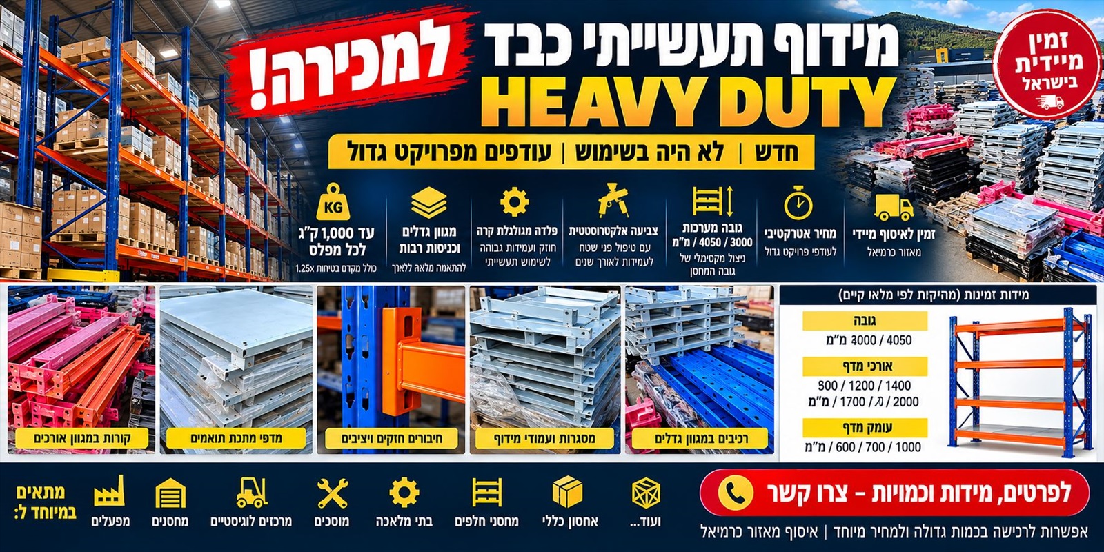 תמונה 2, מדפים לתעשייה למכירה בכרמיאל | ציוד לתעשייה ציוד כללי לתעשייה