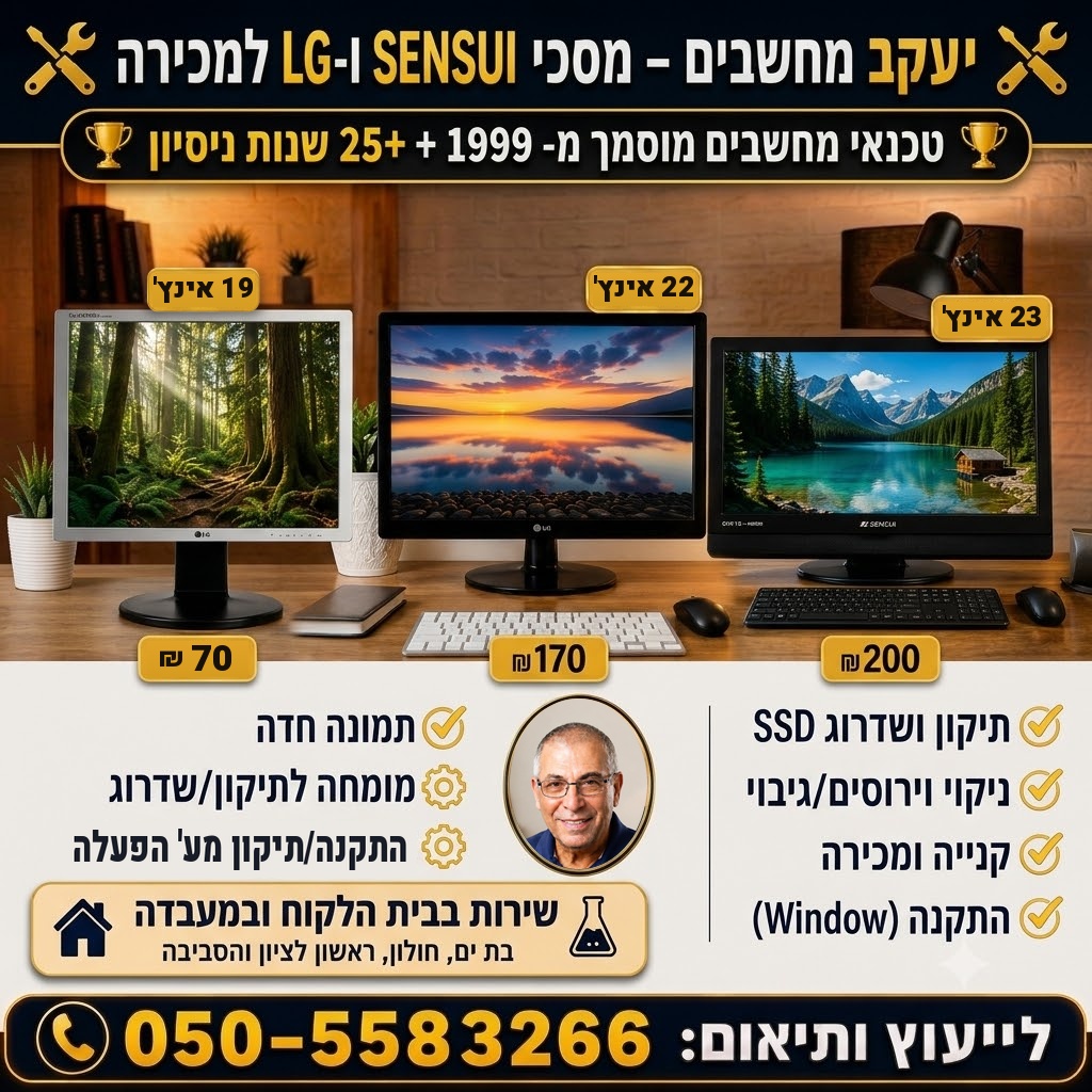 תמונה 1, מסכי מחשב בהזדמנות למכירה בבת ים | מחשבים וציוד נלווה מסך מחשב