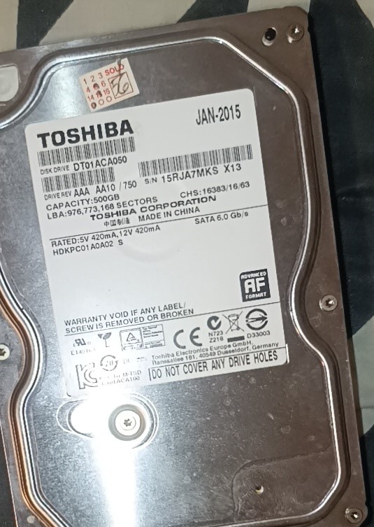 תמונה 2 ,דיסק קשיח 500GB  למכירה בפתח תקווה מחשבים וציוד נלווה  שונות