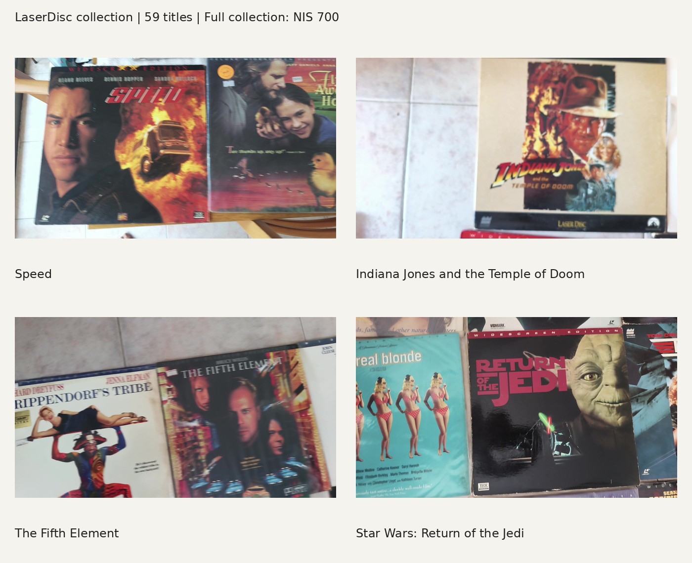 תמונה 2, אוסף 59 כותרי LaserDisc - סרטים והופעות למכירה בנתניה | מוסיקה וסרטים אחר